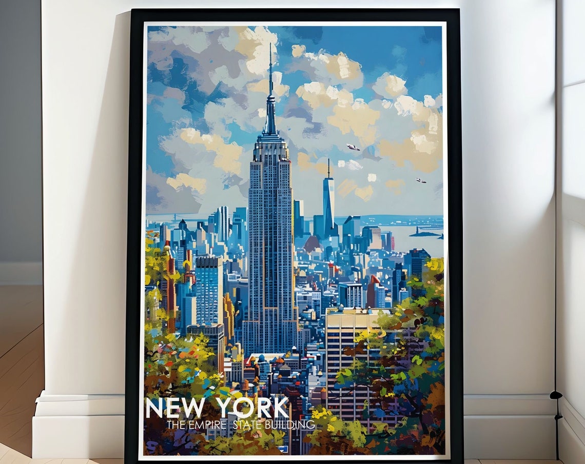 New York Empire State Building Manhattan Skyline Daytime Poster