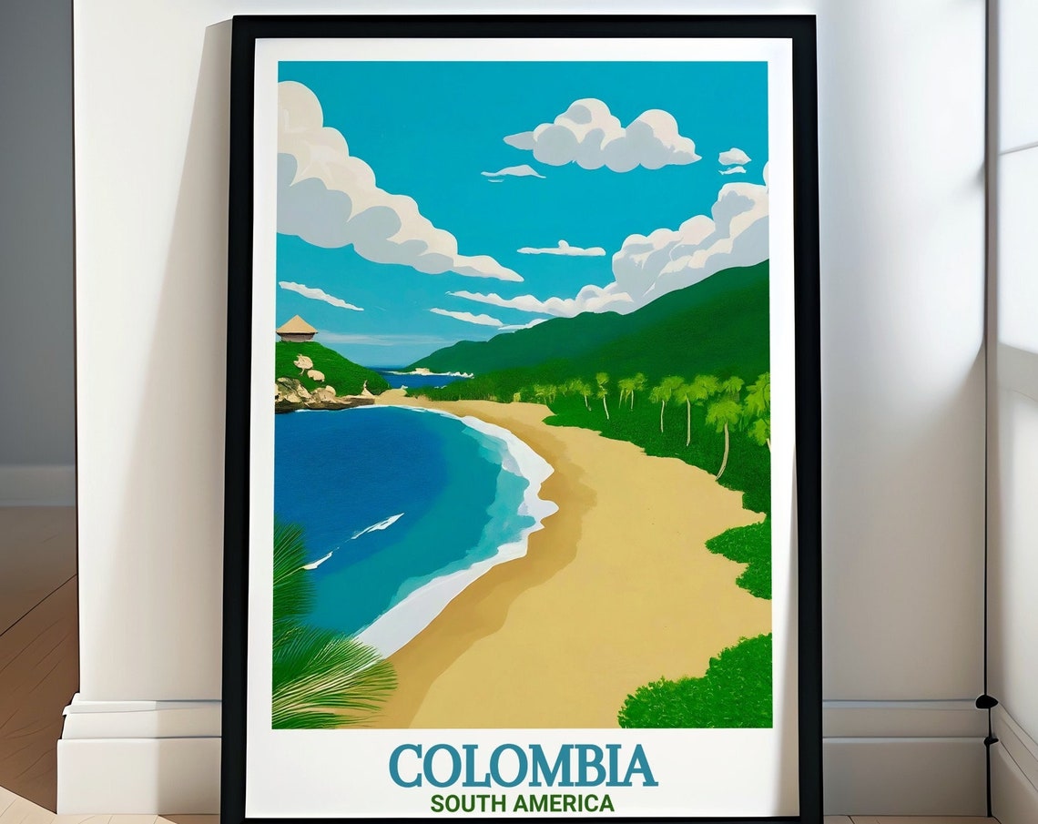 Colombia Travel Print Tayrona National Natural Park Print Colombia Travel Poster And Tayrona National Park Art