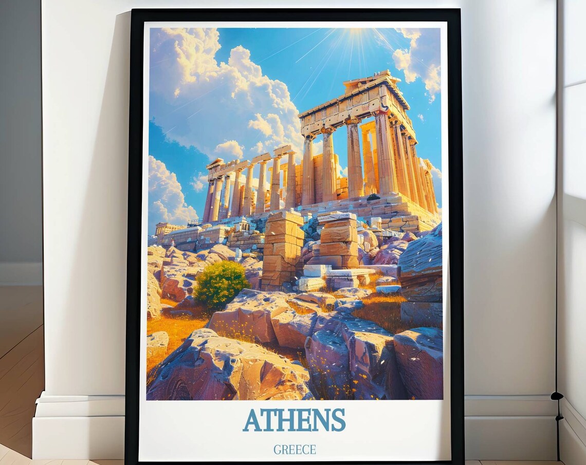 Athens Greece Ancient Parthenon Acropolis Golden Light Poster