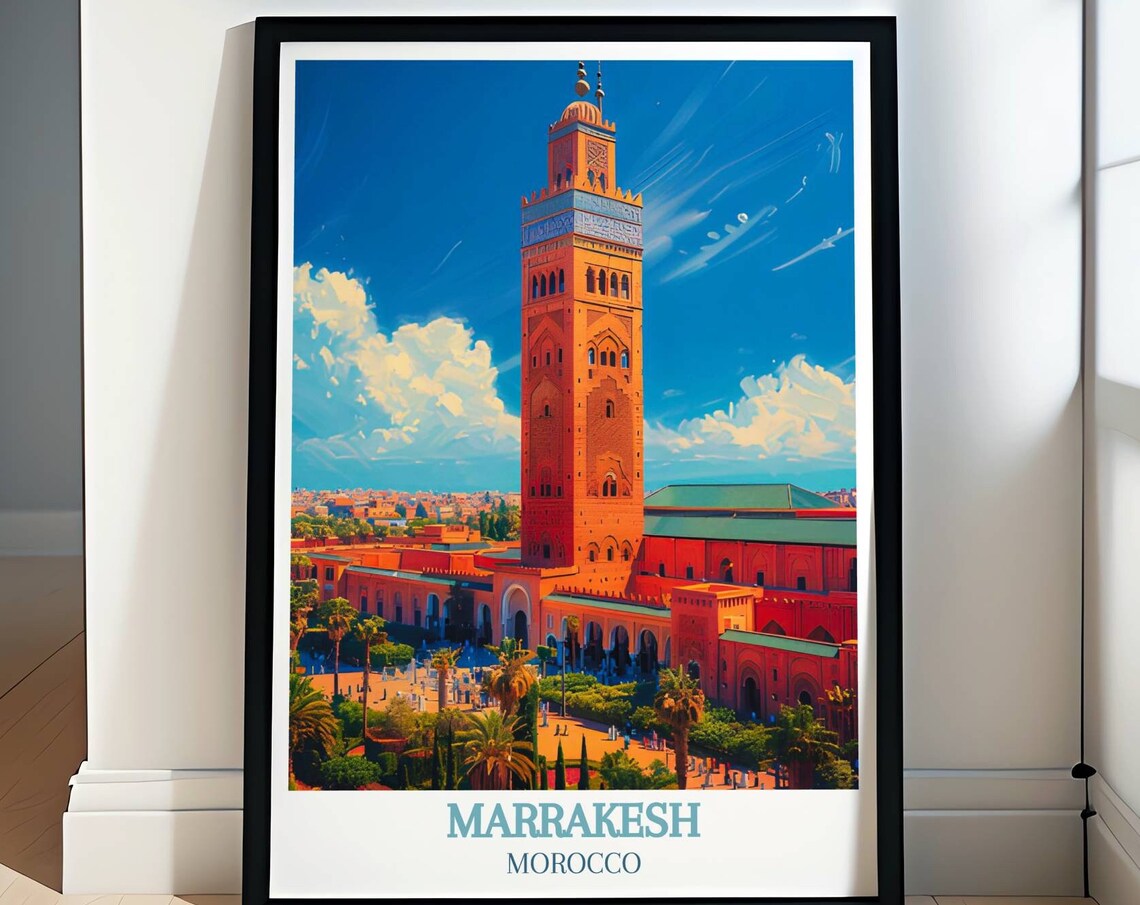 Marrakesh Morocco Koutoubia Mosque Minaret City Skyline Poster