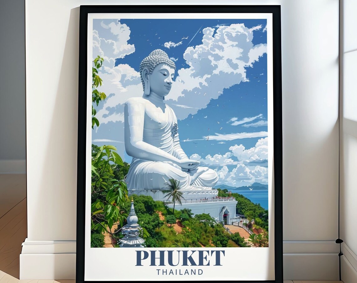 Phuket Big Buddha Serene Hilltop Overlook Thailand Travel Poster
