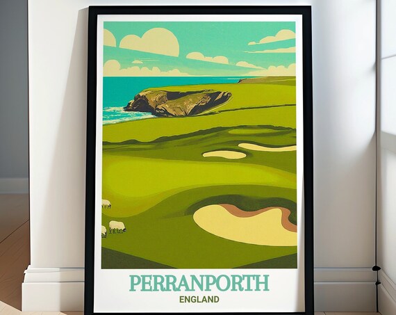 Perranporth Travel Print Collection Perranporth Golf Club Art Perranporth Golf Club Travel Posters Cornwall Golf Art Stunning Prints