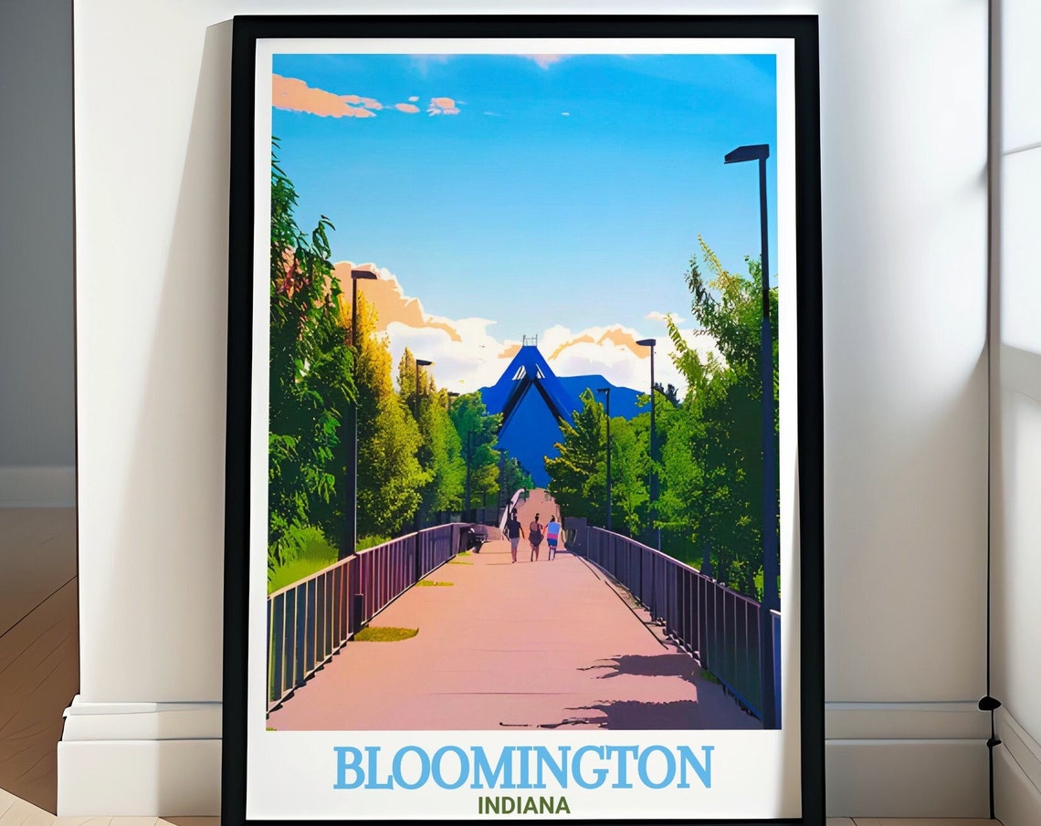 Bloomington Indiana B Line Trail Pedestrian Bridge Travel Poster