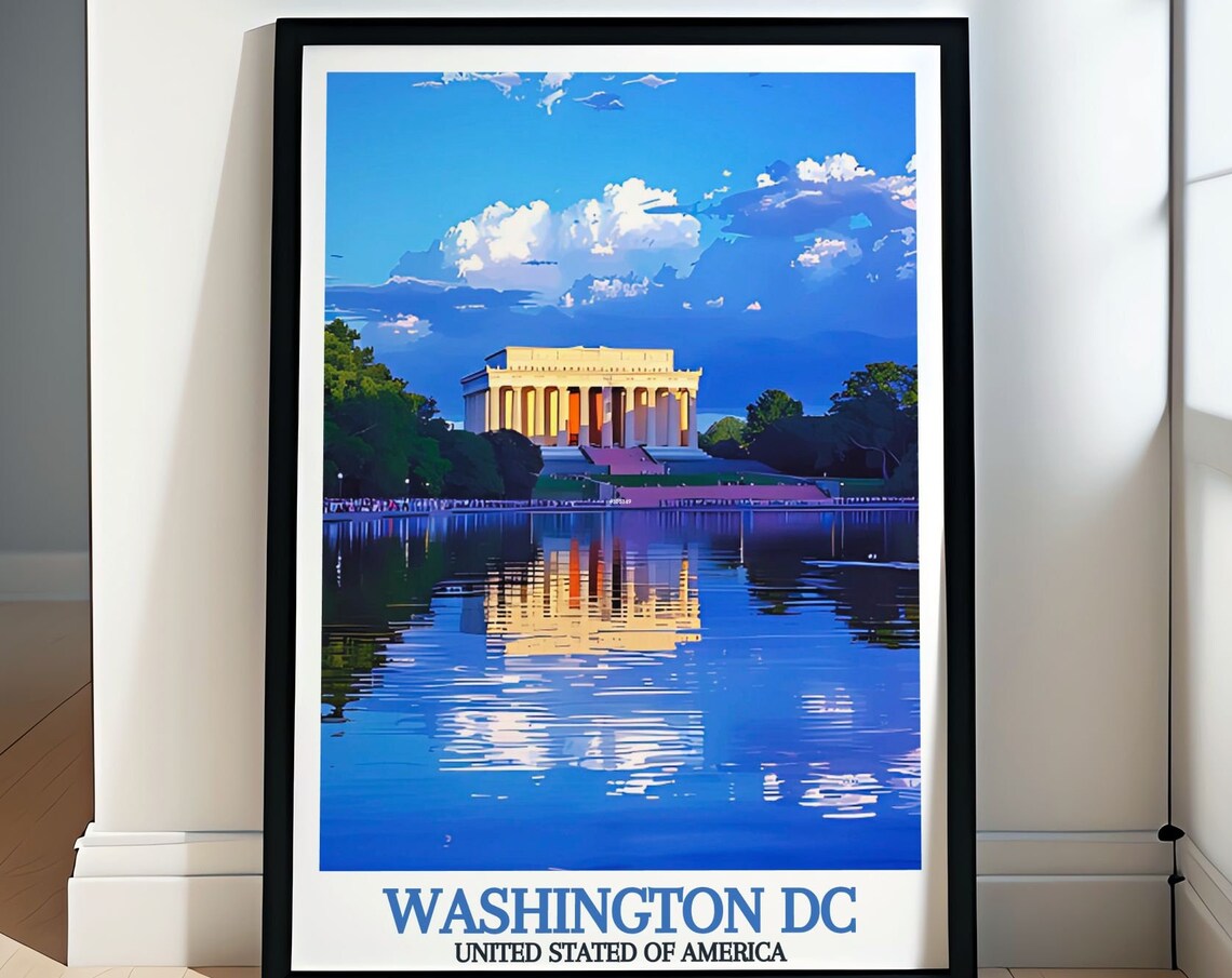 Lincoln Memorial Reflected in the Pool at Blue Twilight Hour Poster