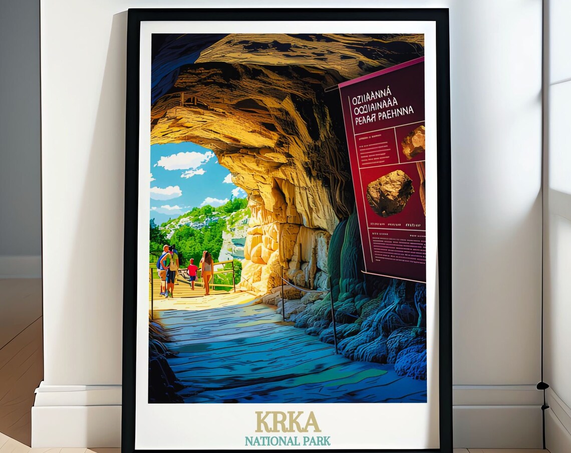 Limestone Cave Trail With Rock Formations in Krka Croatia Poster