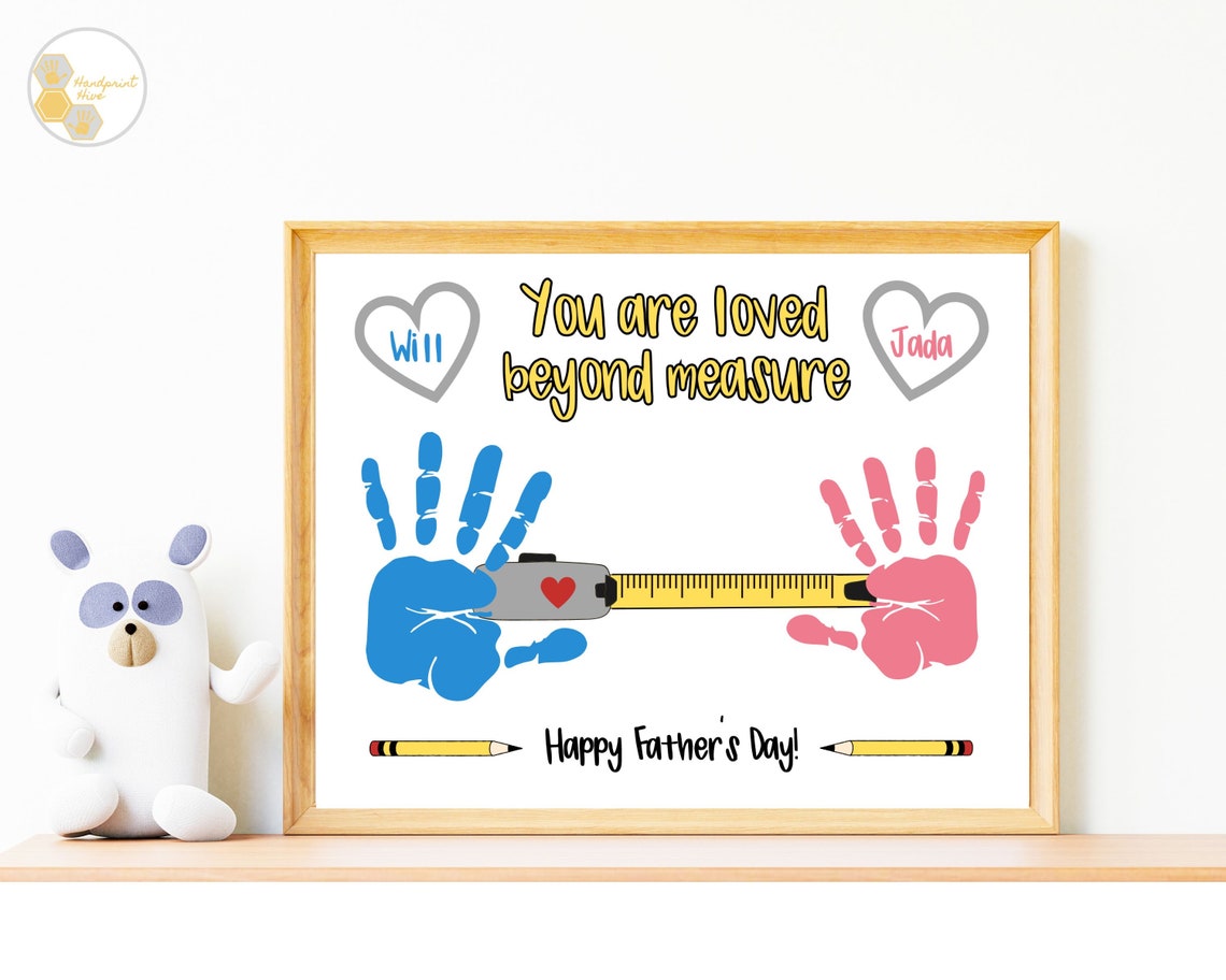 Tape Measure Fathers Day Handprint Craft Art Print - Image 2