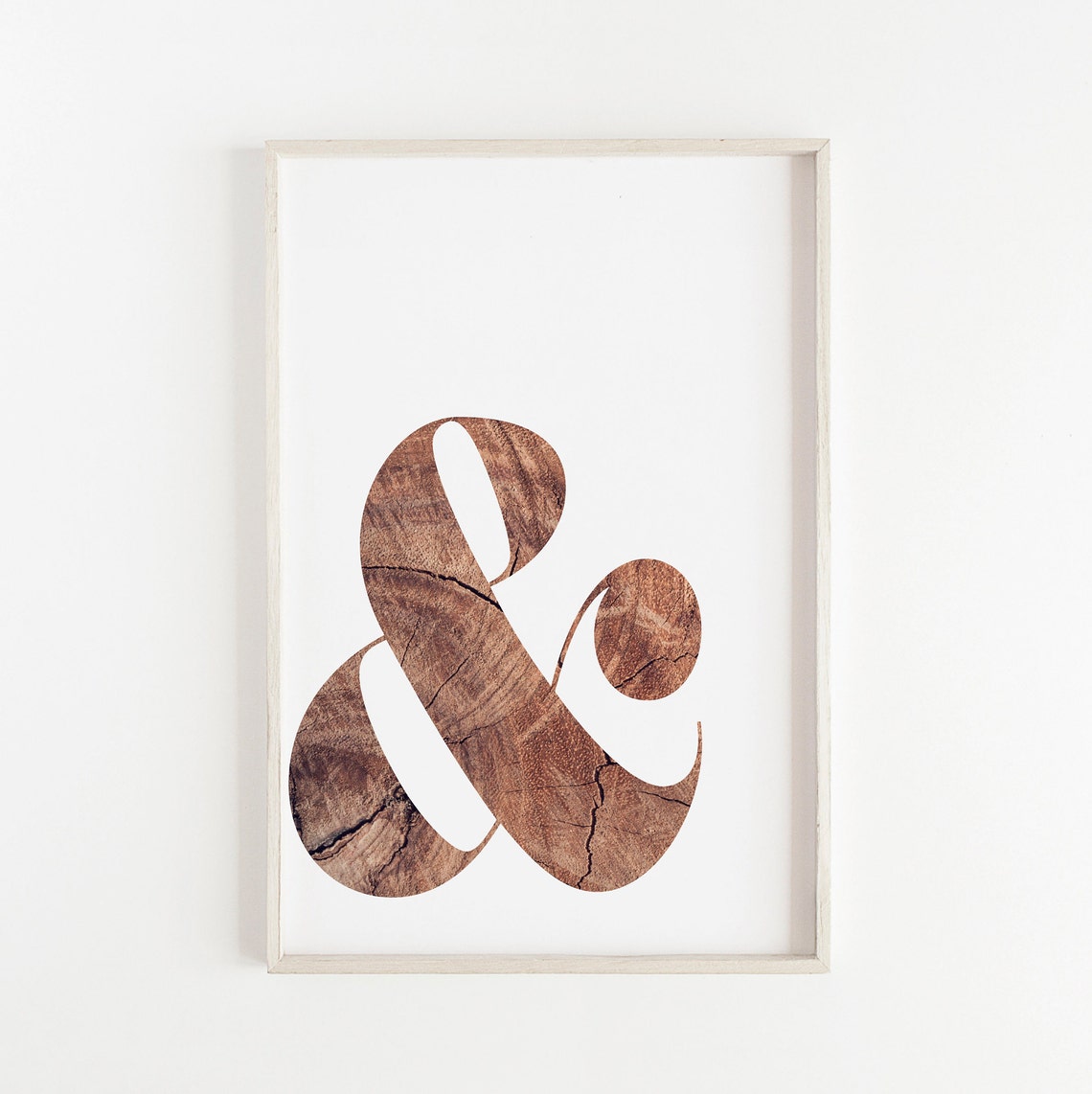 Wood Grain Ampersand Typography Rustic Modern Style Wall Poster - Image 4