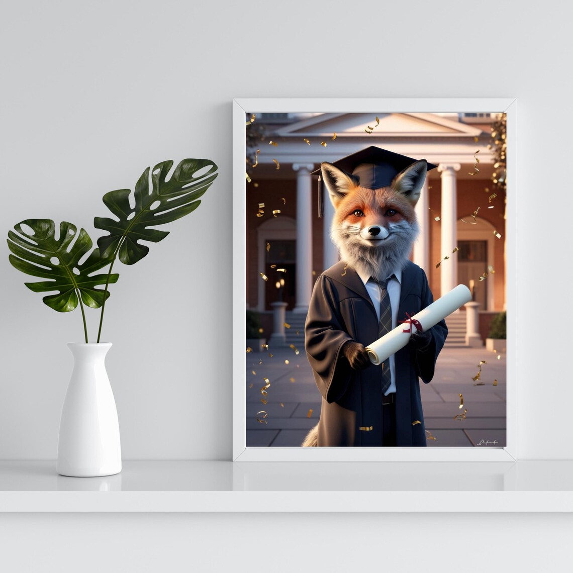 Class Of 2025 Fox Graduation Gift, Funny Art Print - Image 2