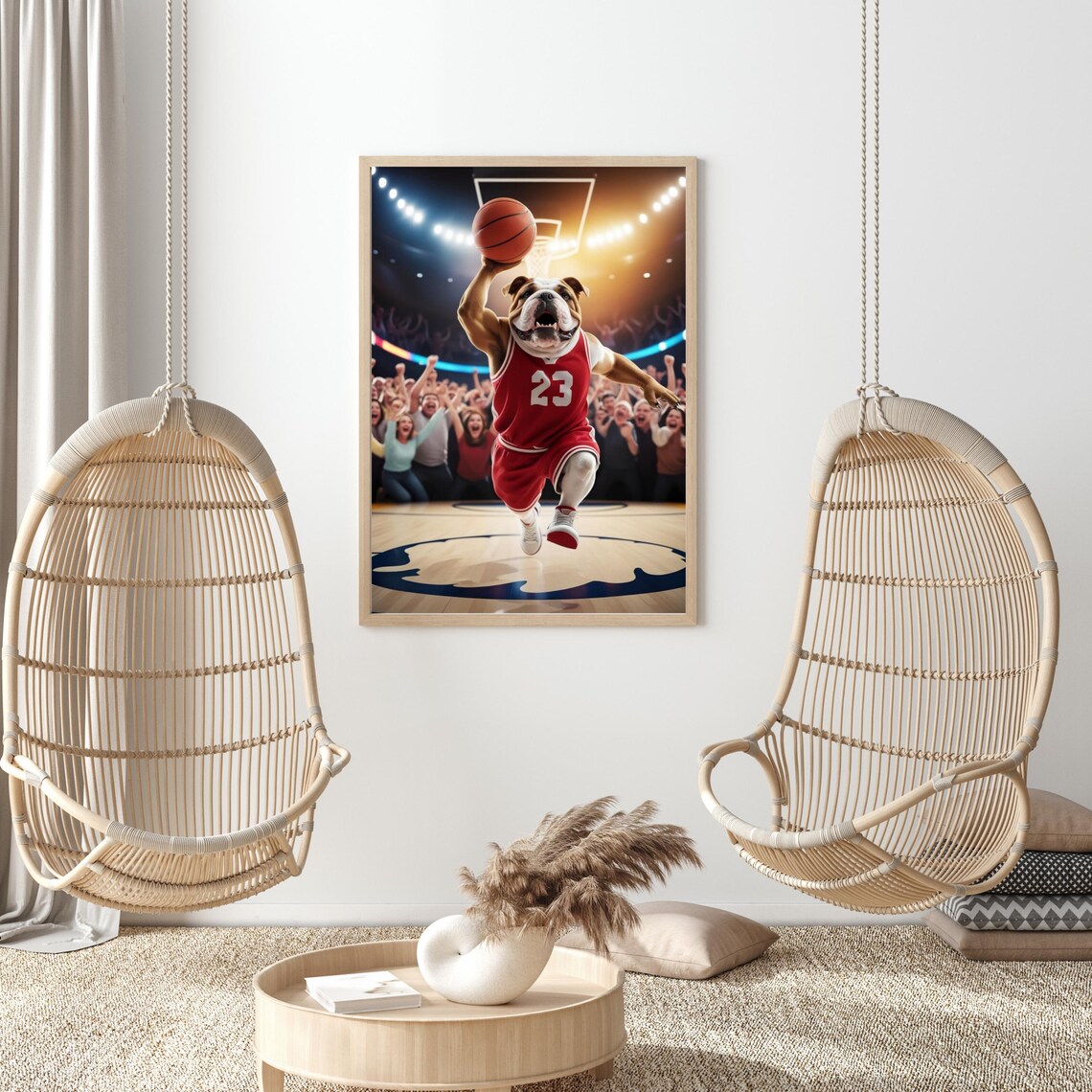 Basketball Playoff Bulldog Art Print, Sports Season - Image 3