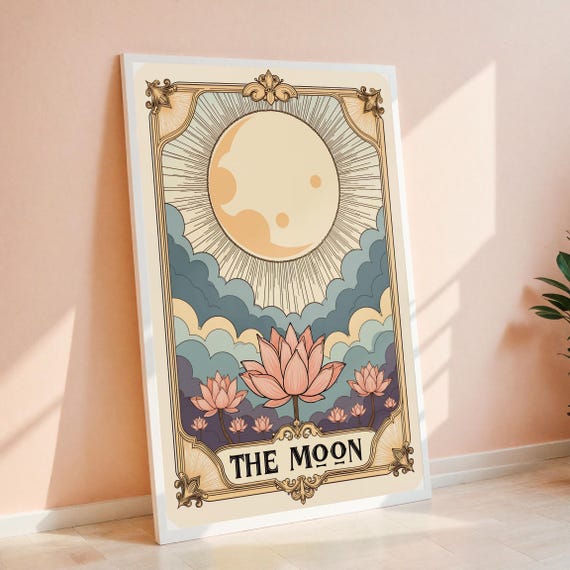 Vintage Moon Tarot Astrology-Inspired Art Print