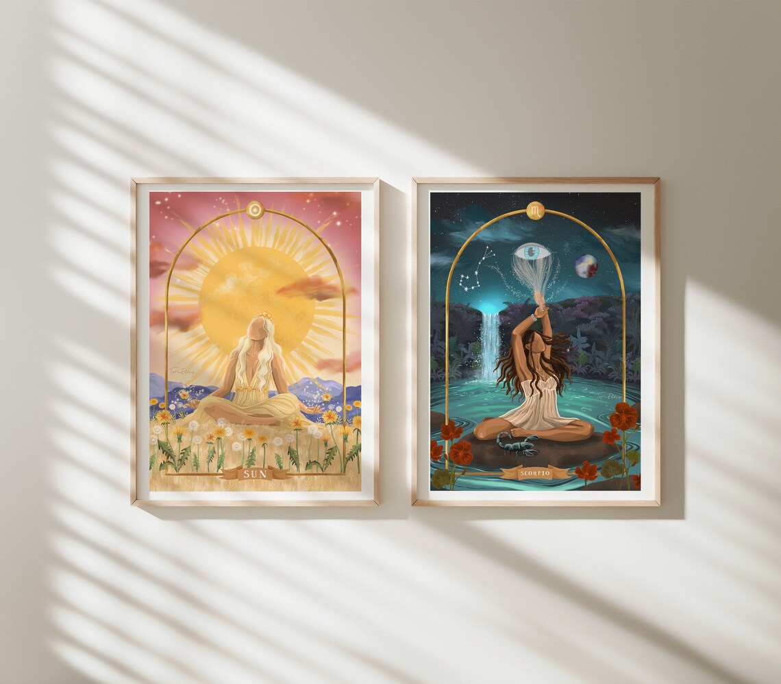 Scorpio Zodiac Poster, Celestial Fine Art Illustration - Image 2