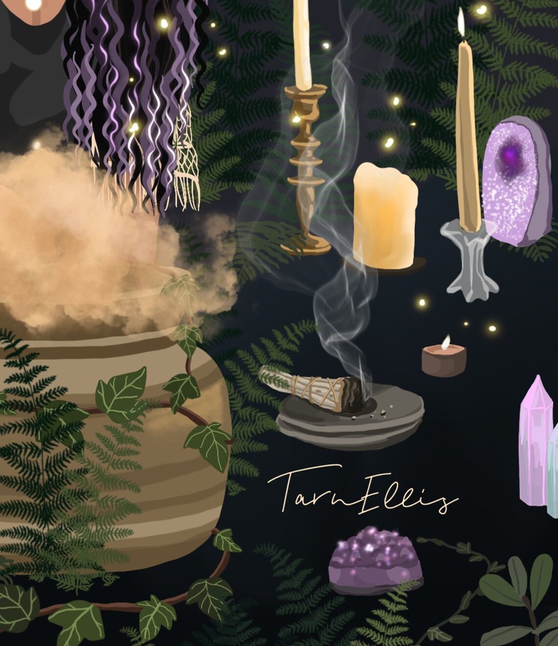 Witches Spells Art Print, Gothic Witchy Decor - Image 3