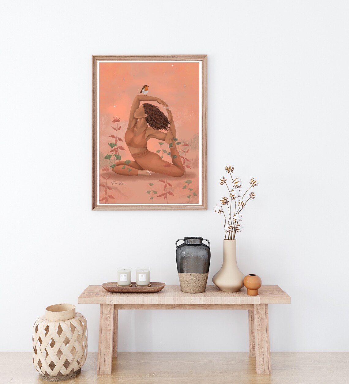 Everything In Time Yoga Spiritual Floral Poster - Image 2