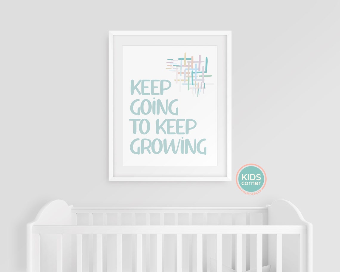 Keep Going To Keep Growing Seafoam Green Encouragement Poster - Image 3