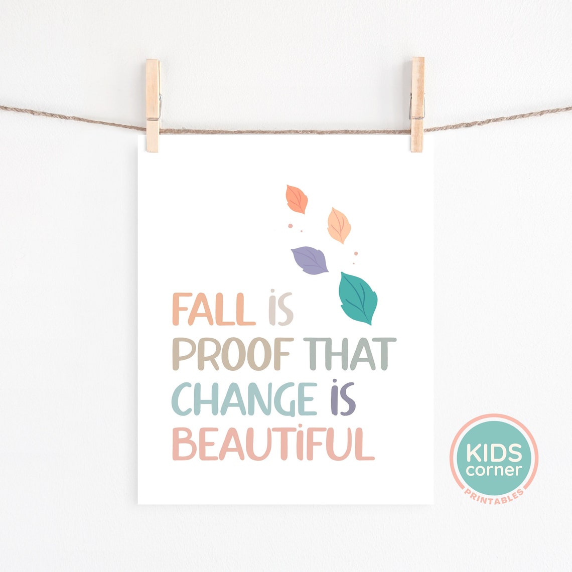Fall Is Proof That Change Is Beautiful Autumn Leaves Quote Poster - Image 3