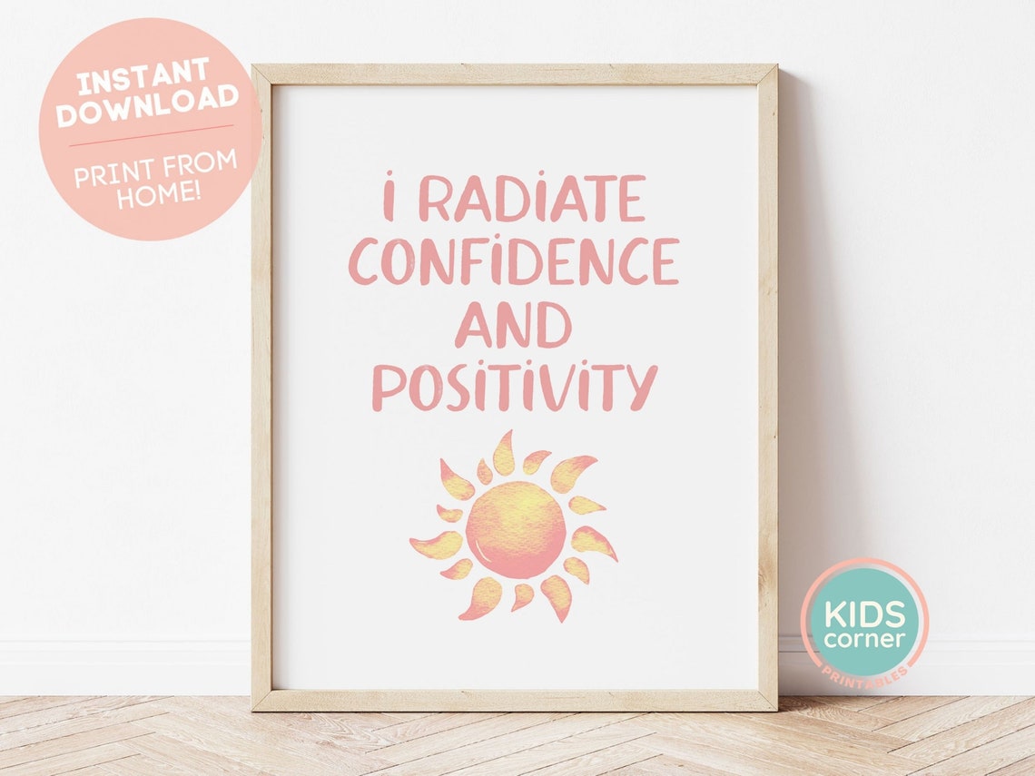 I Radiate Confidence And Positivity Affirmation Sun Art Poster