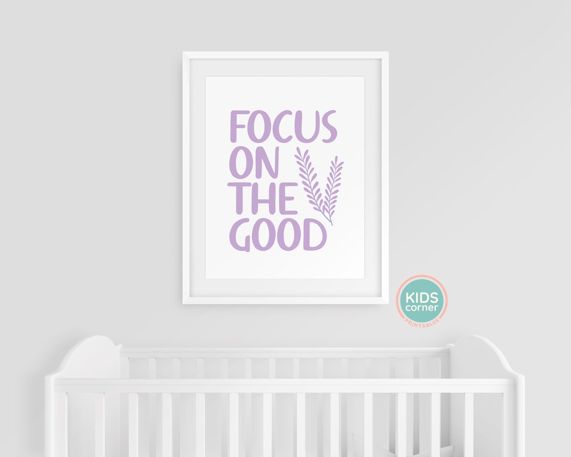 Focus On The Good Lavender Word Art Kids Corner Motivational Poster - Image 3