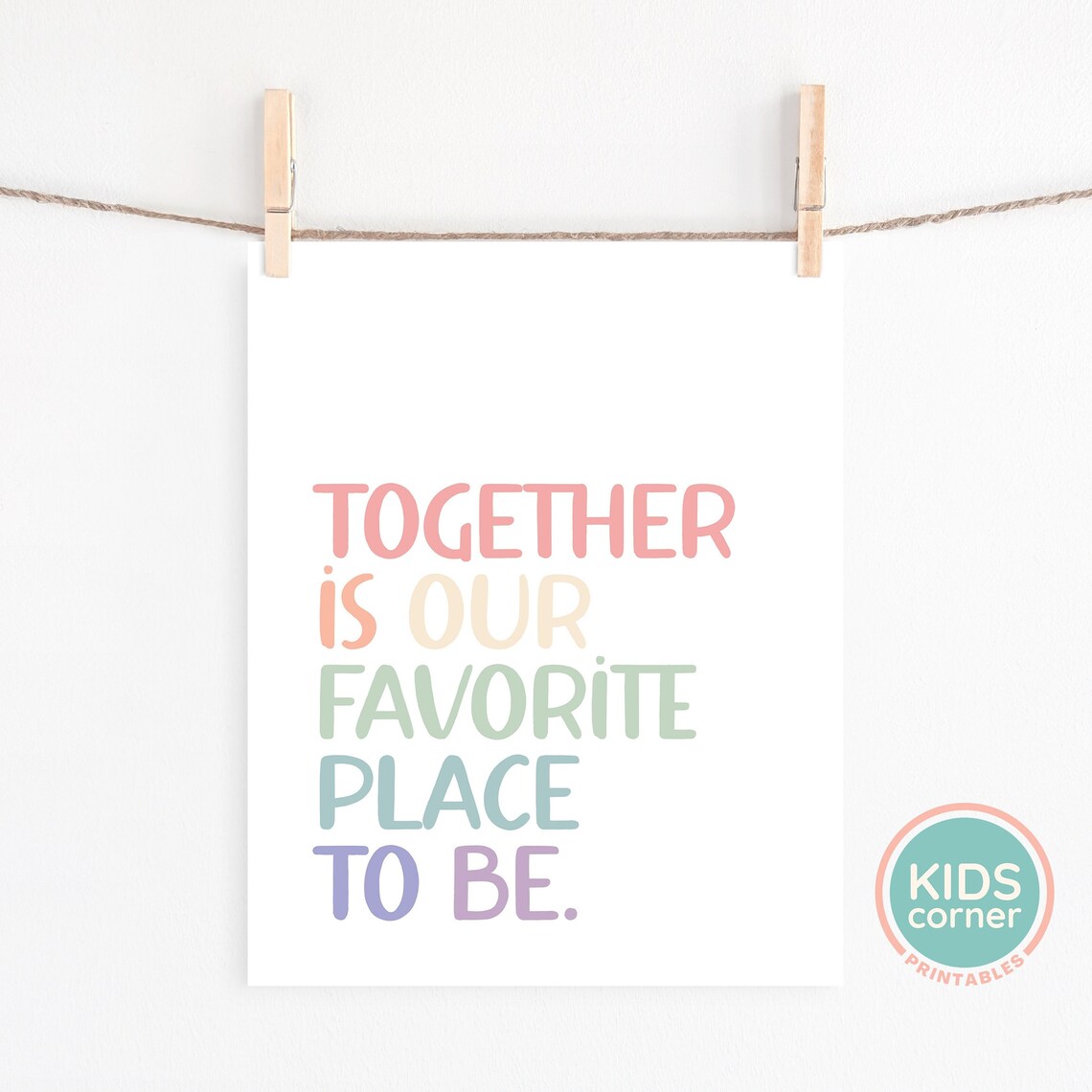 Together Is Our Favorite Place to Be Sweet Family Love Poster - Image 2