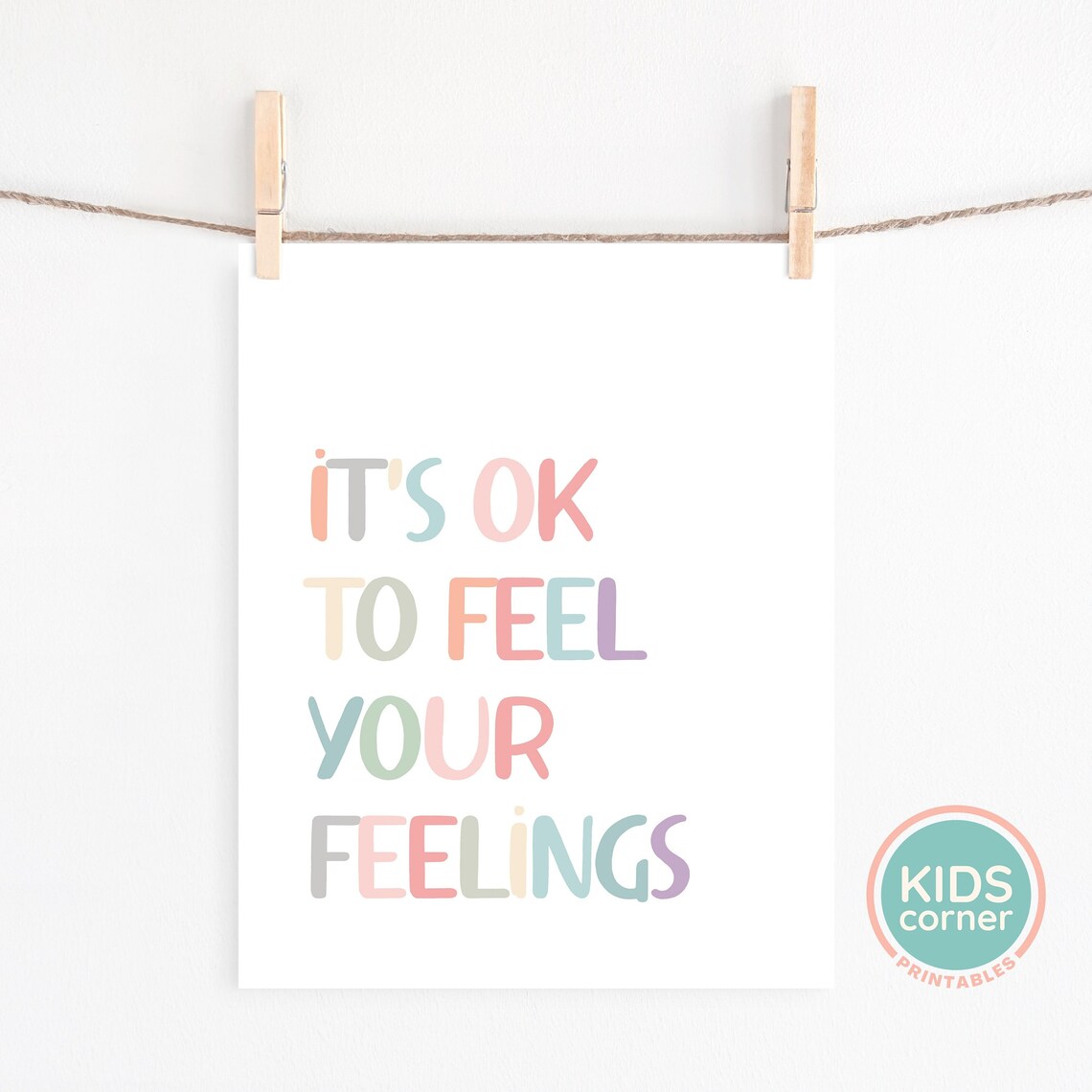 It[0s Ok To Feel Your Feelings Art Print, Kids Decor - Image 2
