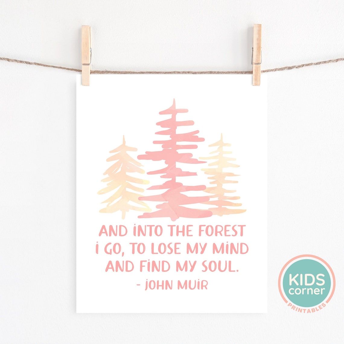 And Into The Forest I Go John Muir Pine Woodland Quote Poster - Image 2