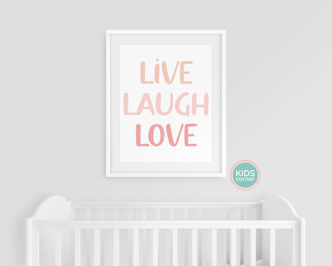 Live Laugh Love Nursery Affirmation Art Print - Image 3