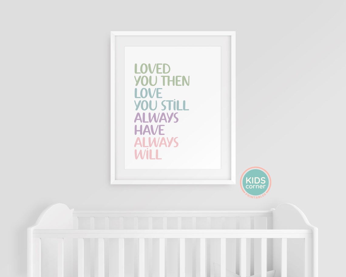 Loved You Then Love You Still Pastel Rainbow Letters Love Poster - Image 3