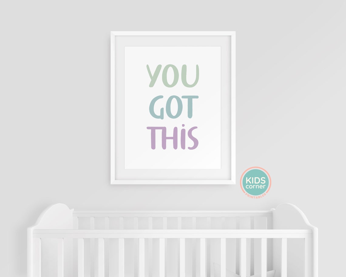You Got This Pastel Encouragement Kids Room Decor Poster Gift - Image 3