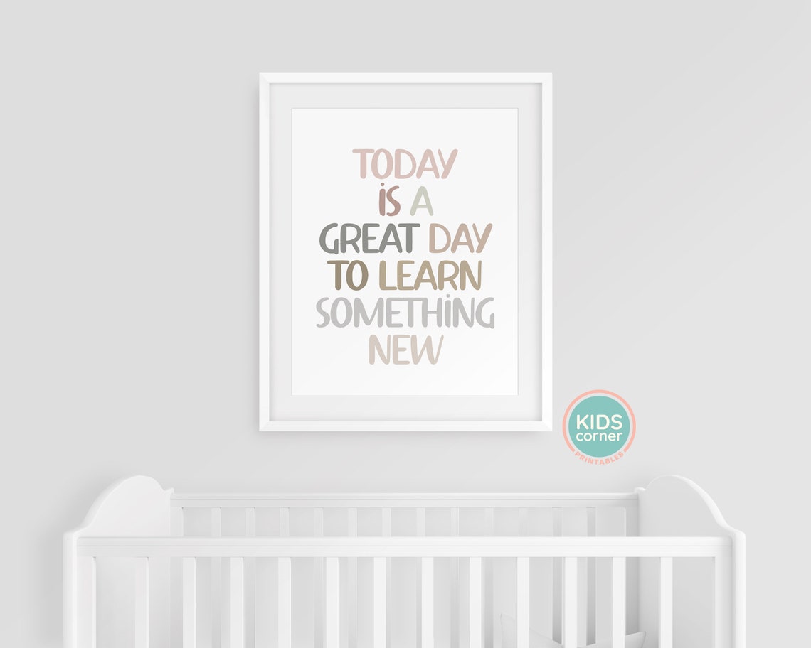 Today Is A Great Day To Learn Something New Soft Pastel Quote Poster - Image 3