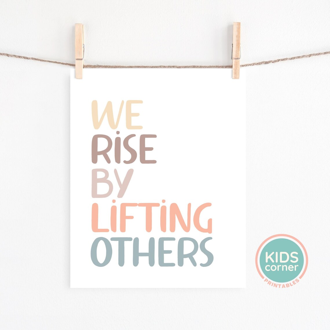 We Rise By Lifting Others Boho Classroom Art Print - Image 2