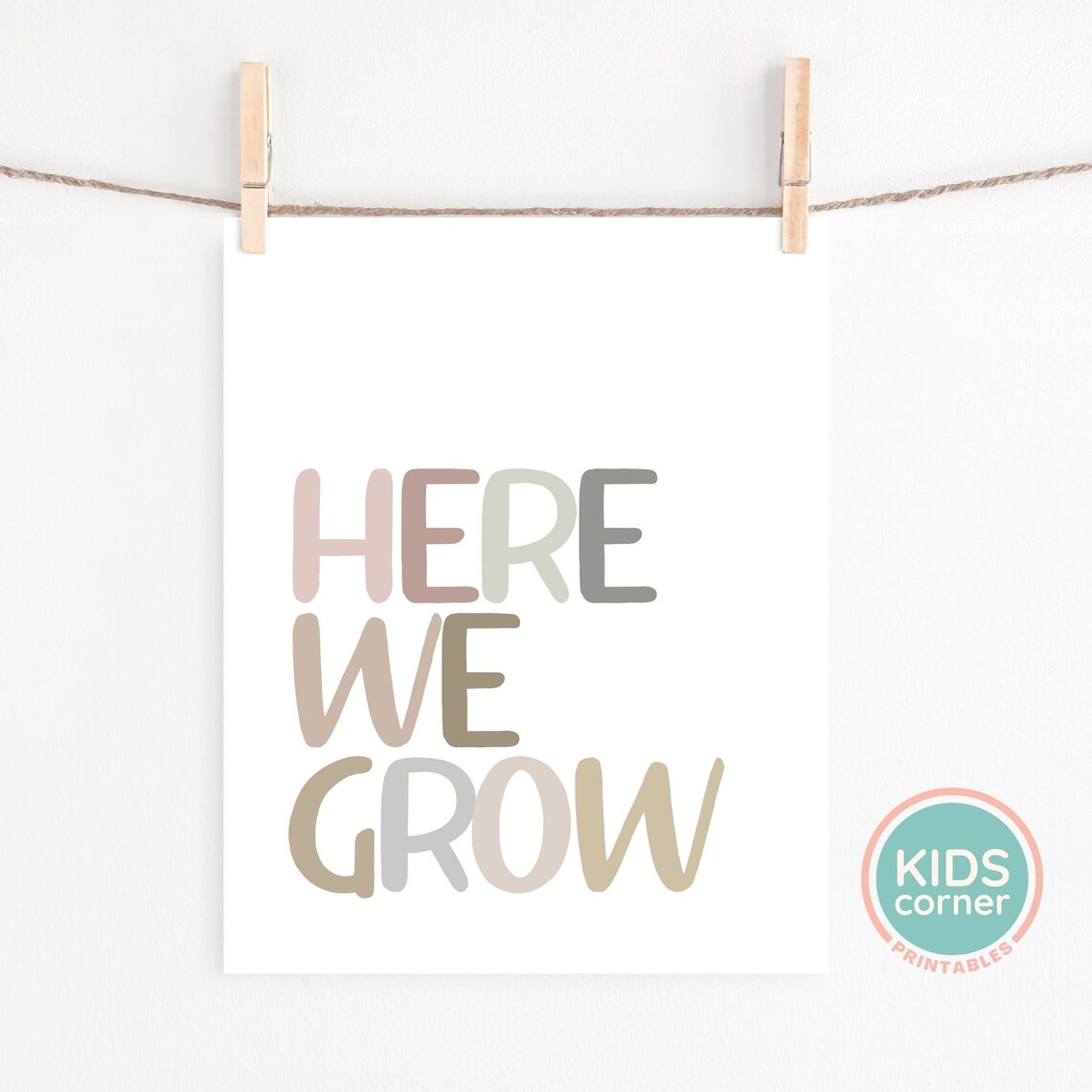 Here We Grow Nursery Positive Classroom Kids Art Print - Image 2