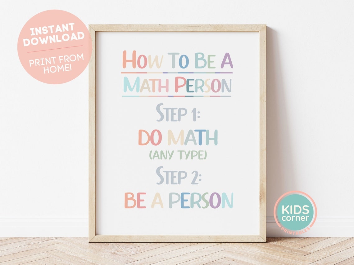 How To Be A Math Person Funny Steps Math Teacher Classroom Poster