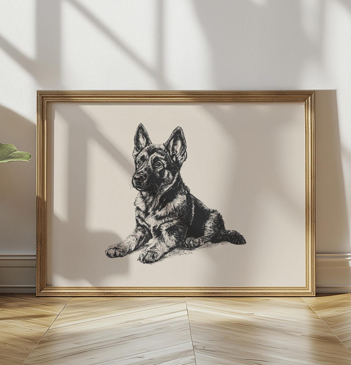 German Shepherd Puppy Nursery Poster Boys Room Dog Decor Puppy Wall Art Girl Nursery Drawing Baby Nursery Print Puppy Sketch Painting - Image 3