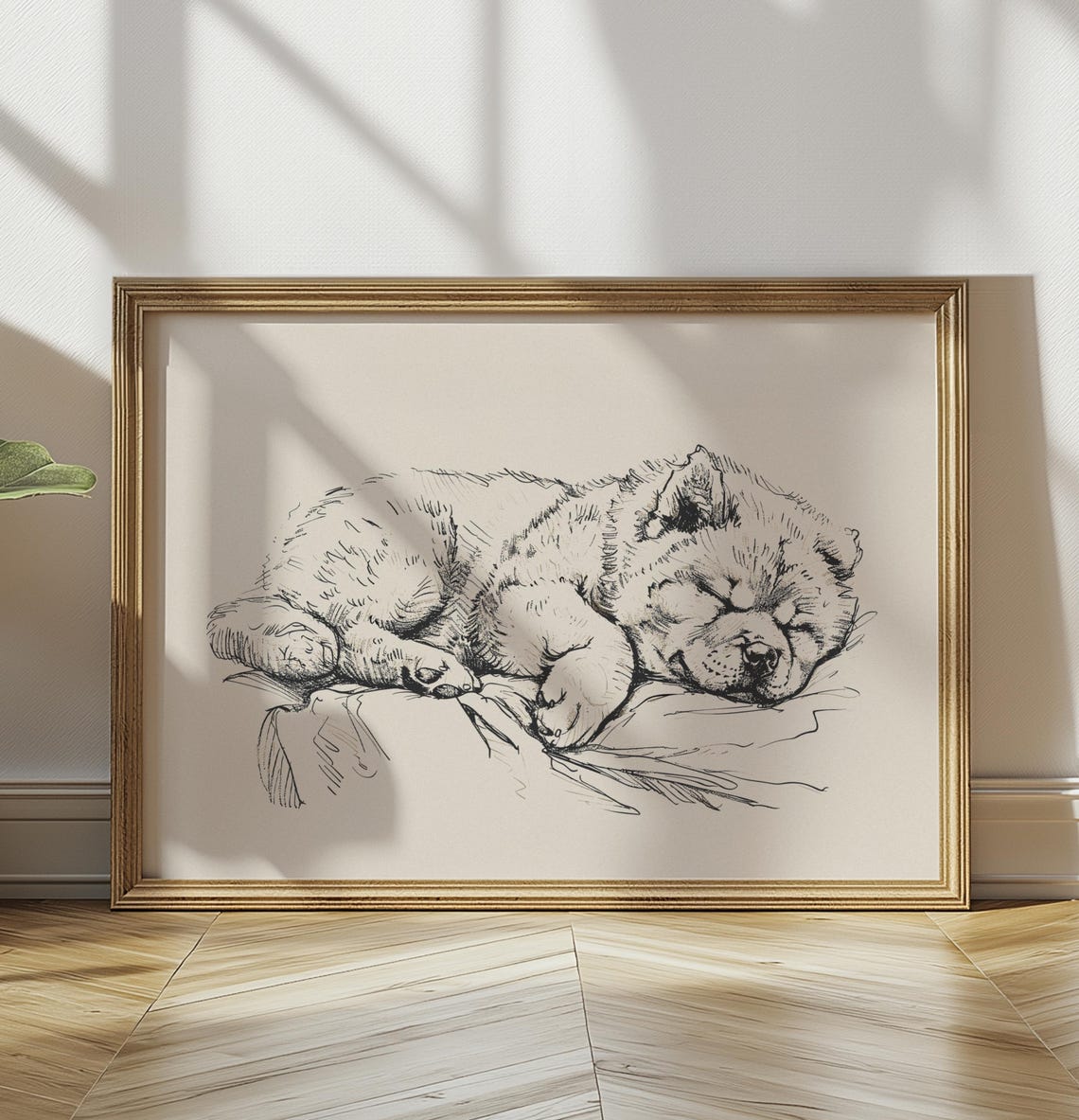 Sleeping Dog Nursery Art Girls Room Vintage Poster Chow Chow Wall Art Boys Room Decor Baby Nursery Print Dog Drawing Dog Painting - Image 3