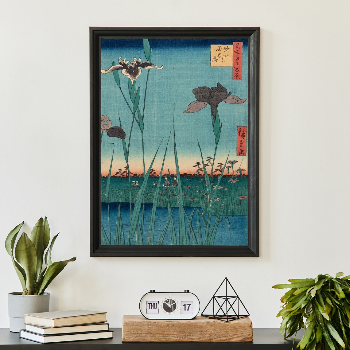 Hiroshige Iris Garden Sunset Japanese Woodblock Floral Art Poster - Image 3
