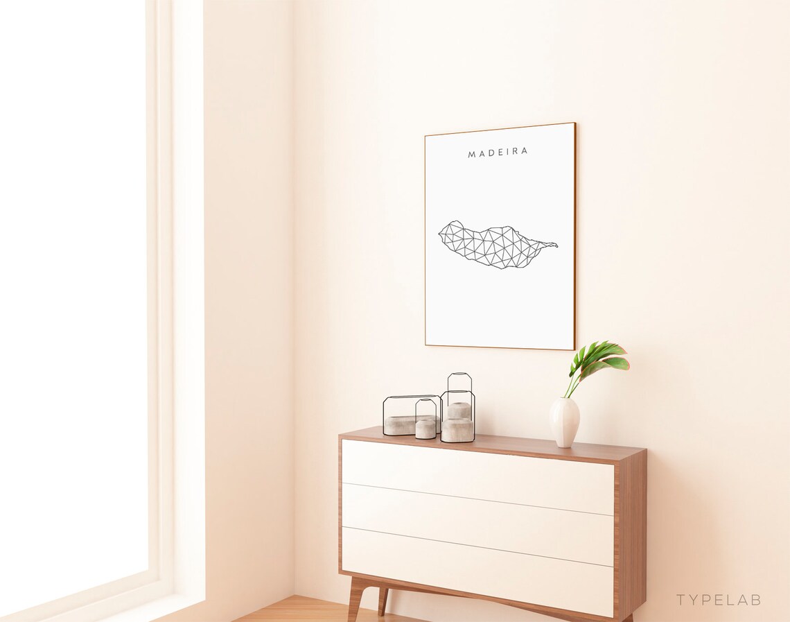 Madeira Print Portugal Map Print Portugal Travel Poster Geometric Art Print Madeira Poster Portuguese Wall Decor Minimalist Wall Art - Image 3