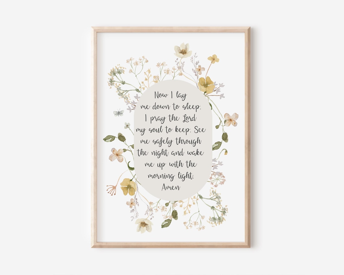 Now I Lay Me Down to Sleep Nursery Wall Art