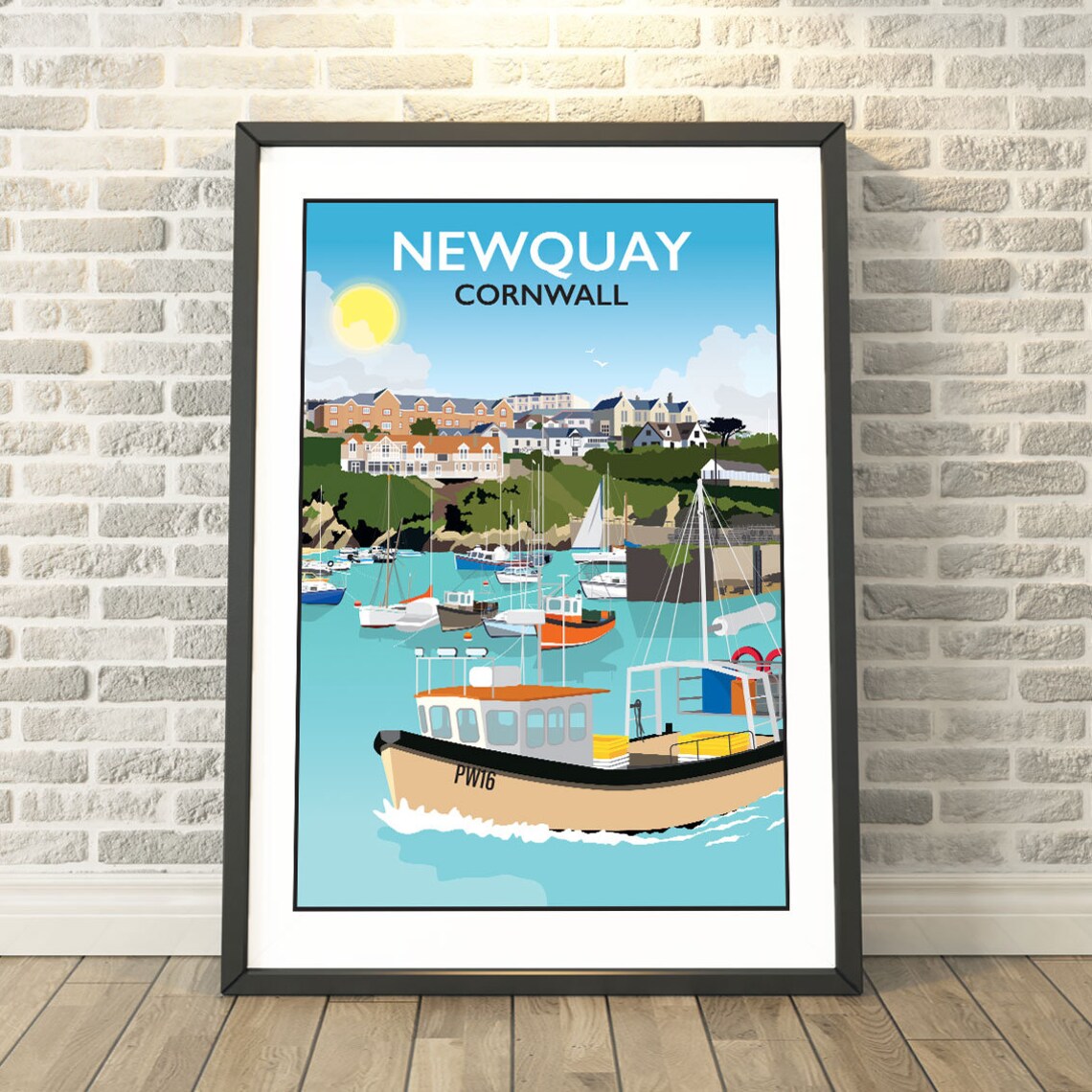 Newquay Cornwall Travel Poster, Memory Print