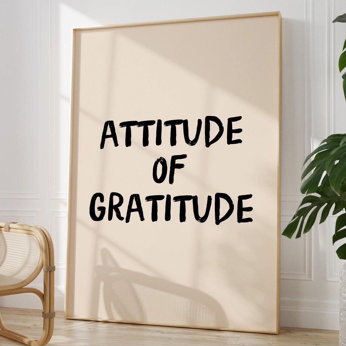Attitude Of Gratitude Typography Quote Art Print