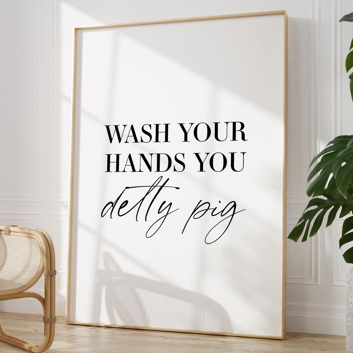 Wash Your Hands You Detty Pig Bathroom Funny Poster