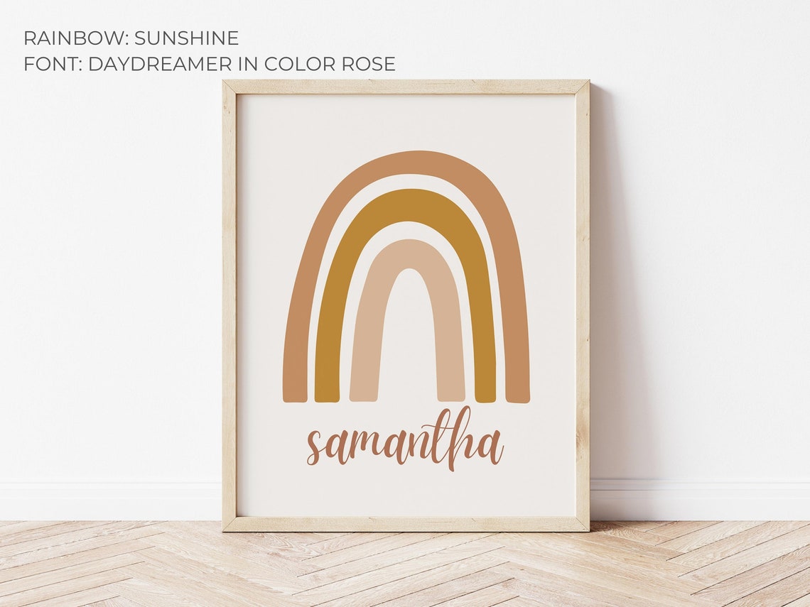 Personalized Rainbow Nursery Neutral Rainbow Print Neutral Boy Room Decor Boho Nursery Rainbow Baby Gift - Image 3