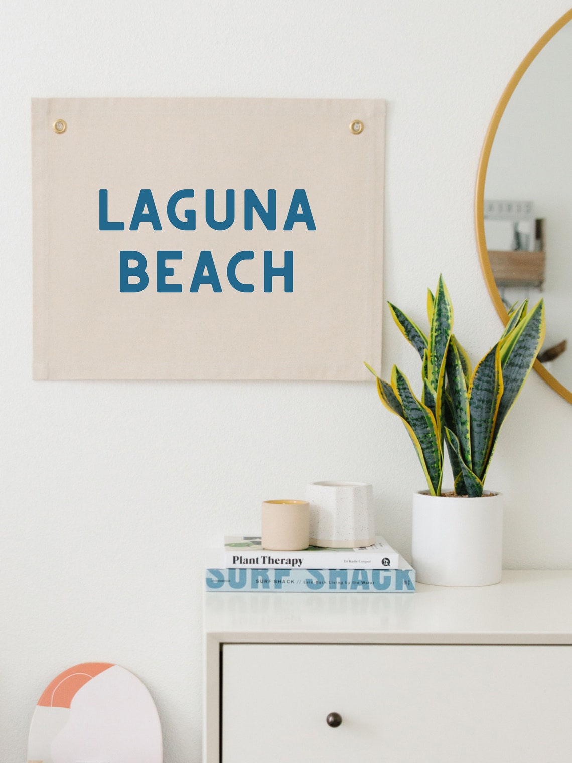 San Clemente Boho Surf Town Fabric Wall Hanging California Print - Image 3