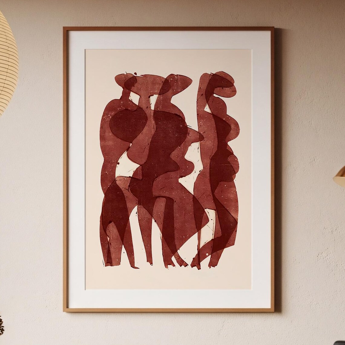 Modern Minimalist Abstract Red Figures Art Print