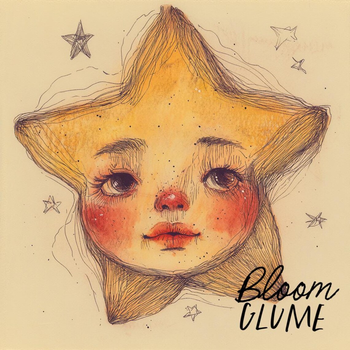 Star Baby Celestial Pop Surreal Mini Art Print