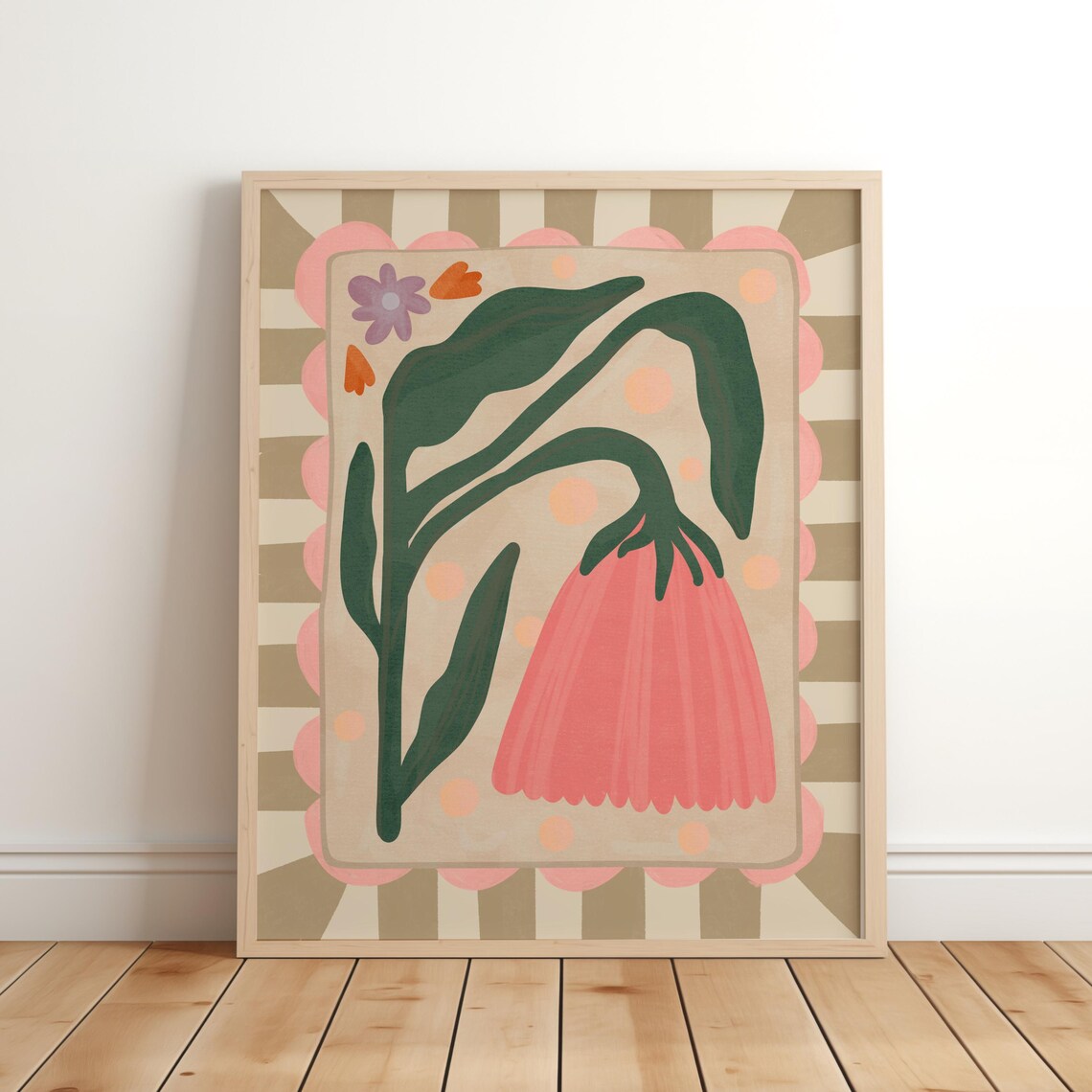 Flower Nursery Print, Pink Botanical Decor