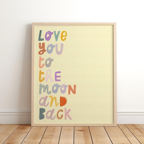 Love You to the Moon and Back Art Print, Boho