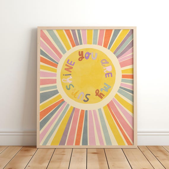 You Are My Sunshine Nursery Boho Art Print