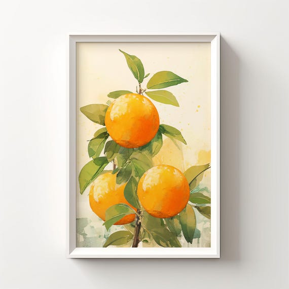 Kitchen Fruit Wall Art Fruit Still Life Painting Farmhouse Kitchen Decor Orange Fruit Wall Art New Home Wall Art Country Wall 084