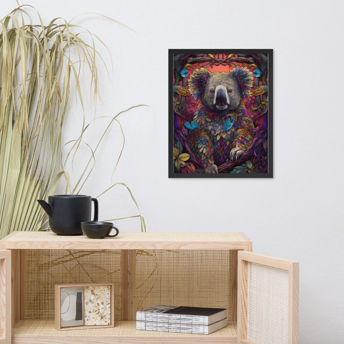 Framed Koala In Colorful Art Poster