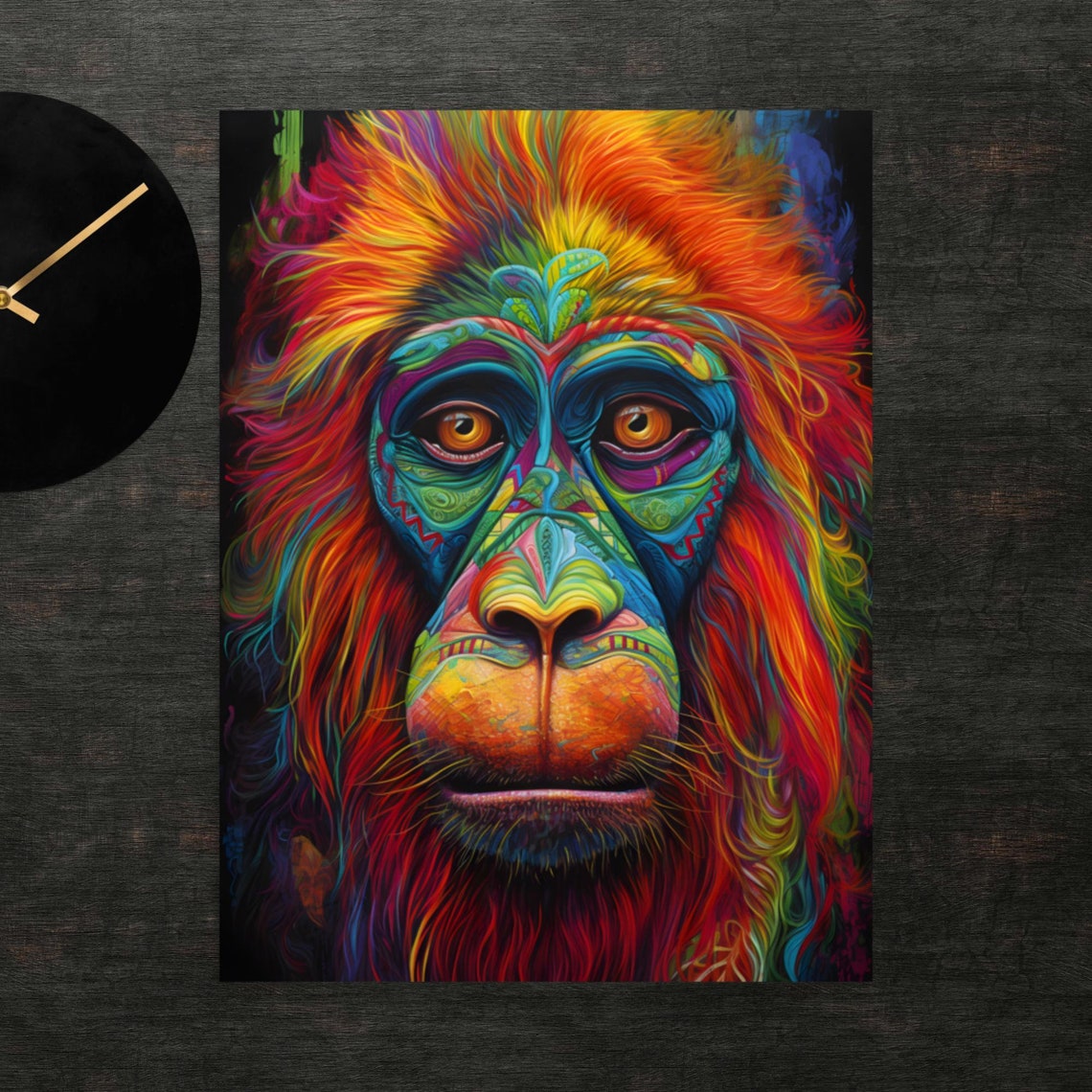 Colorful Monkey Poster Ape Art Wall Print