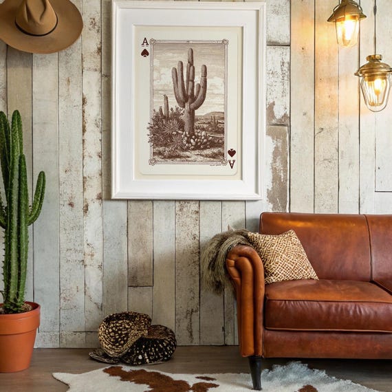 Ace Of Spades Desert Cactus Illustration